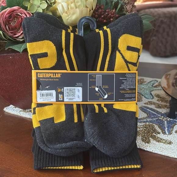 Brand New Caterpillar 6-Pack Midweight Boot Socks Black Crew Cushioned Anti Odor - Picture 11 of 14
